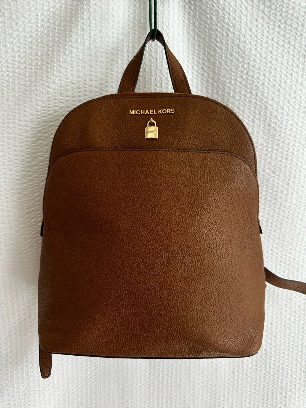 Michael Kors Adele Brown Pebbled Leather Backpack Gold Hardware - Picture 1 of 16